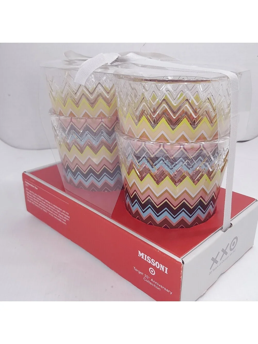 New Missoni x Target Chevron Zig Zag Tumblers Plastic set 4 cups drinkware